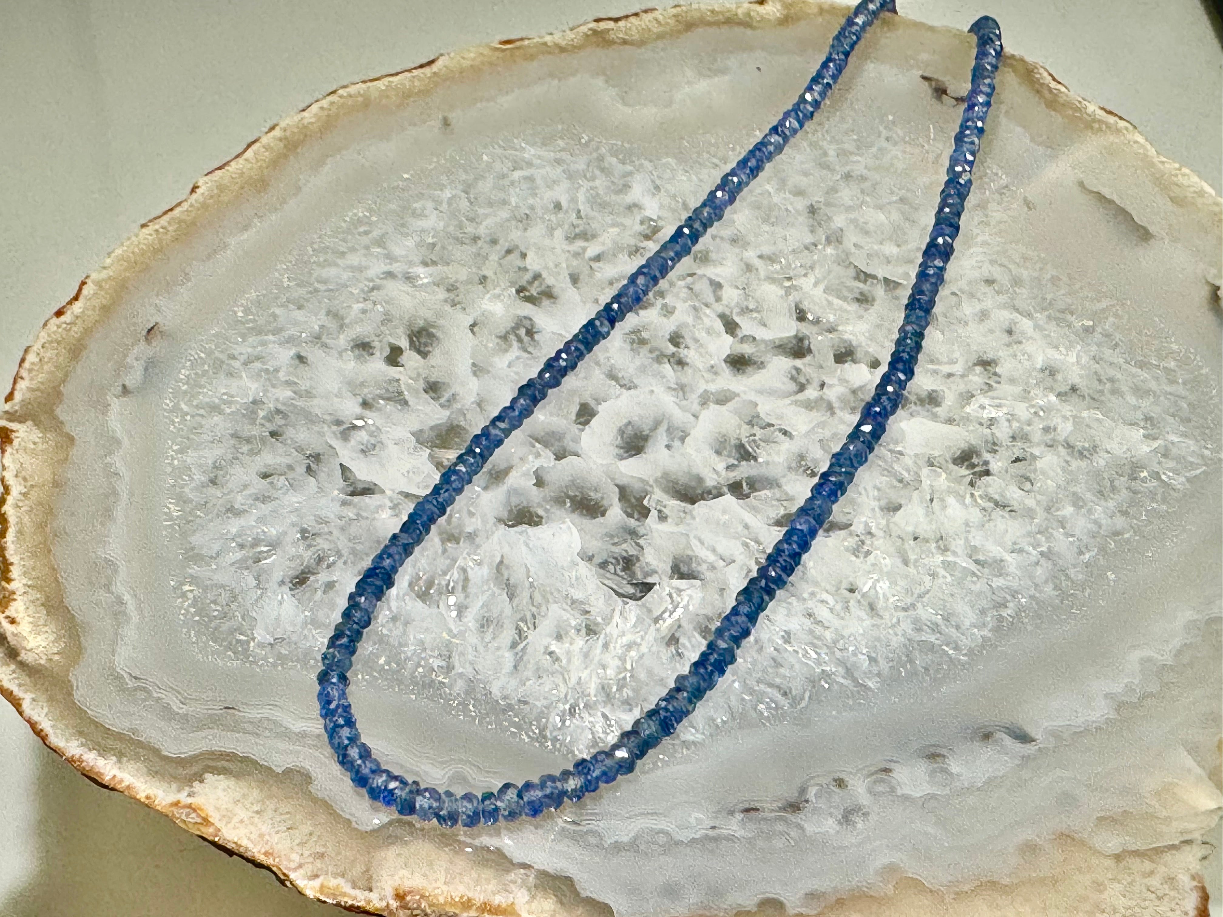 Sapphire Bead 14k Necklace