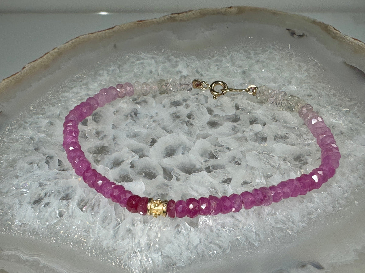 Pink Sapphire 14k Bracelet