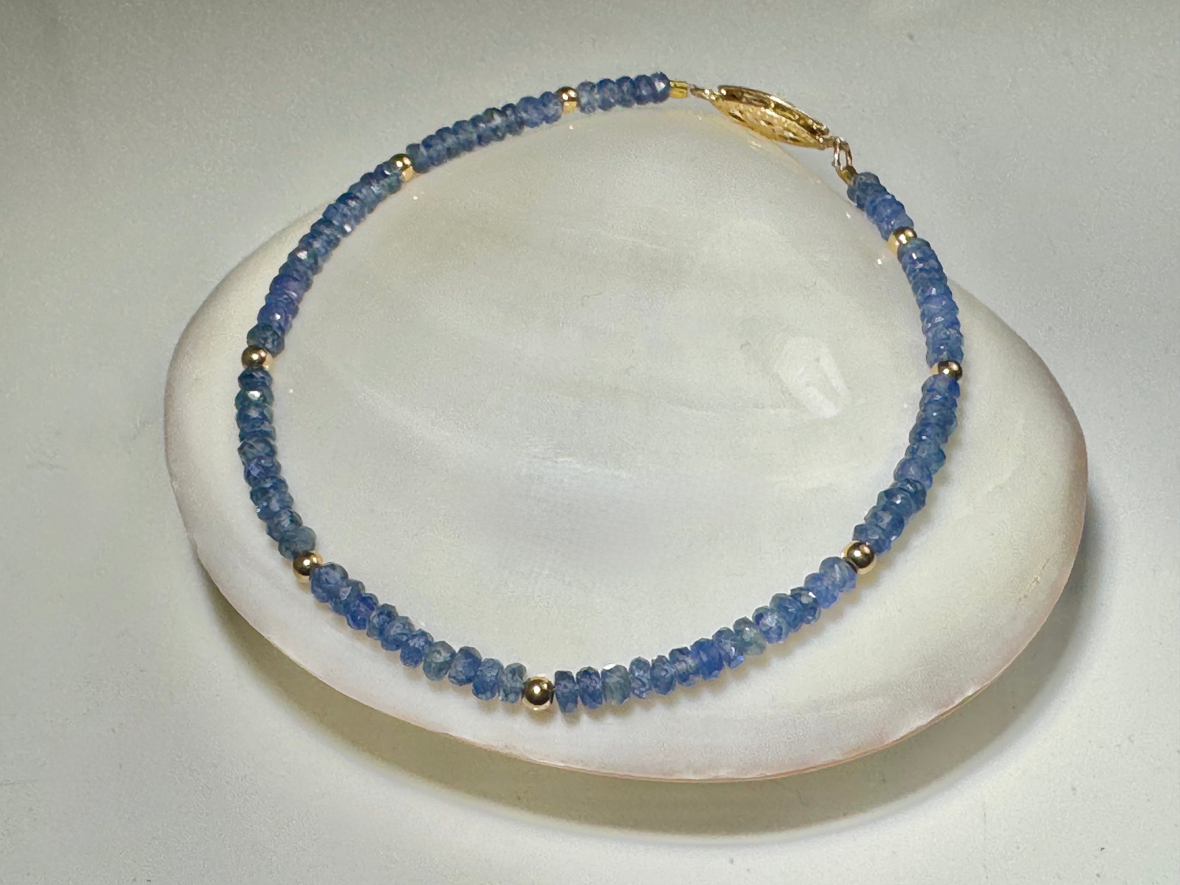 Sapphire with 8 14k Beads Bracelet