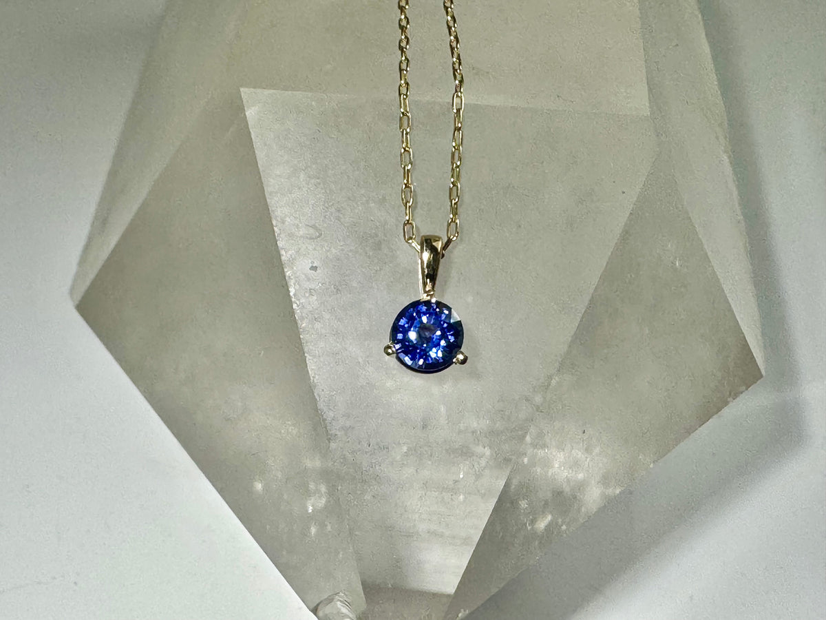 Sapphire 3 Prong 14k Pendant