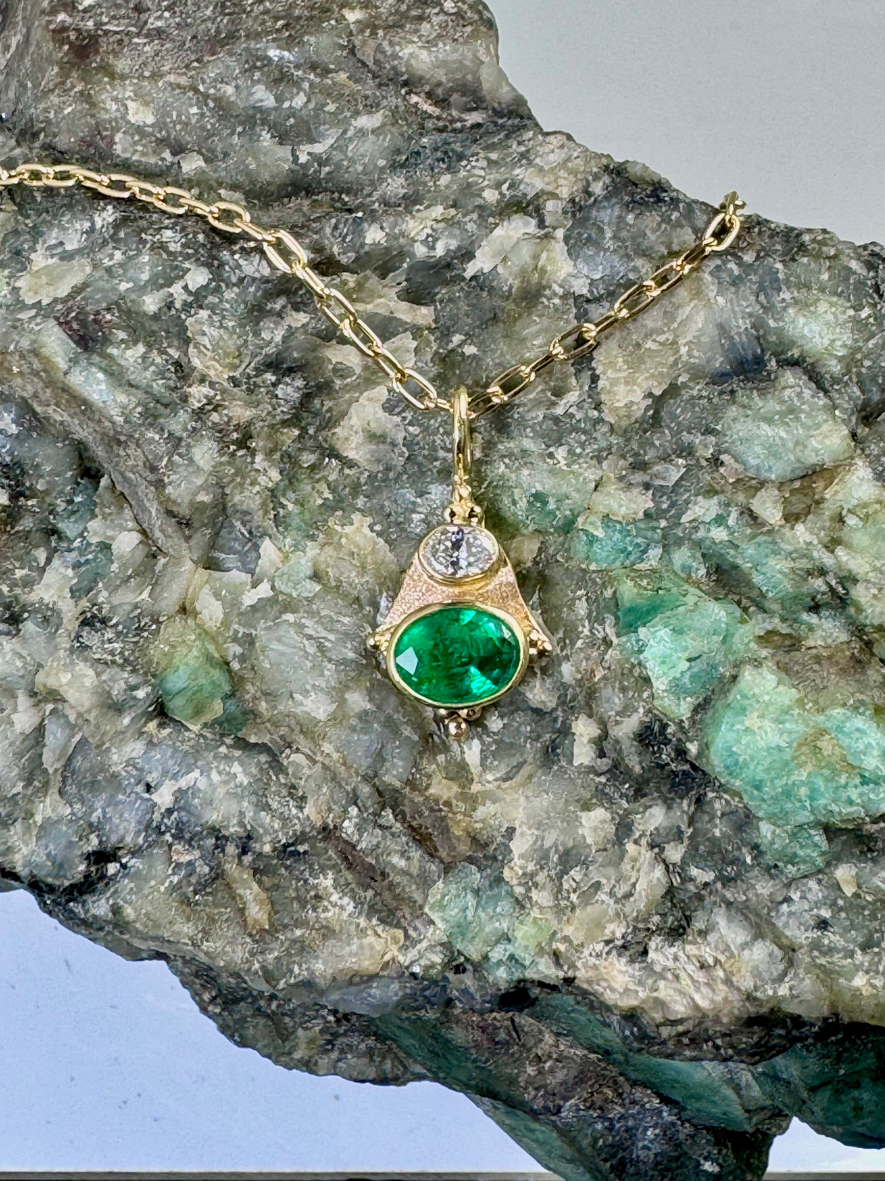 Emerald & Diamond Pendant