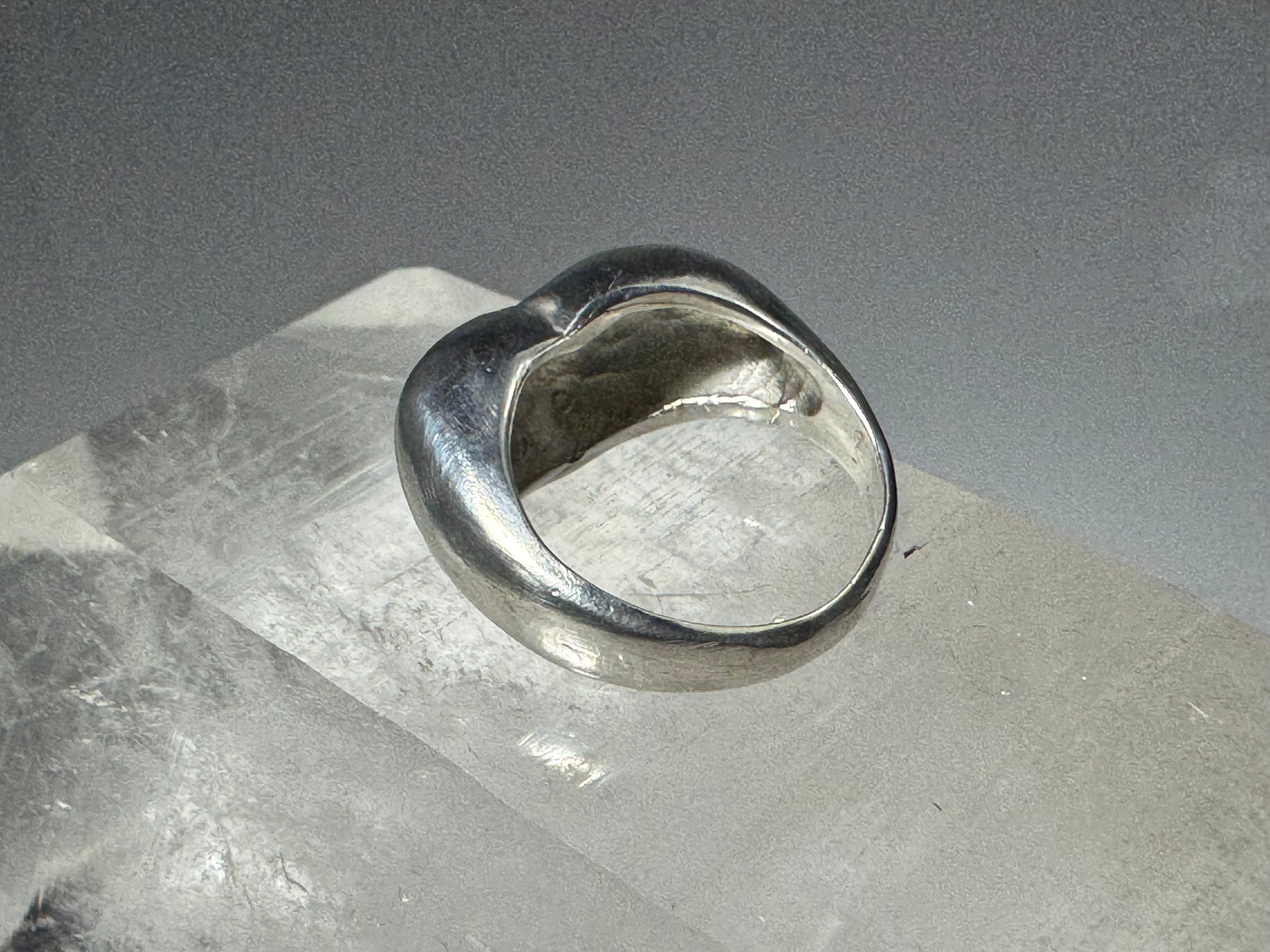 Dome Heart Sterling Ring