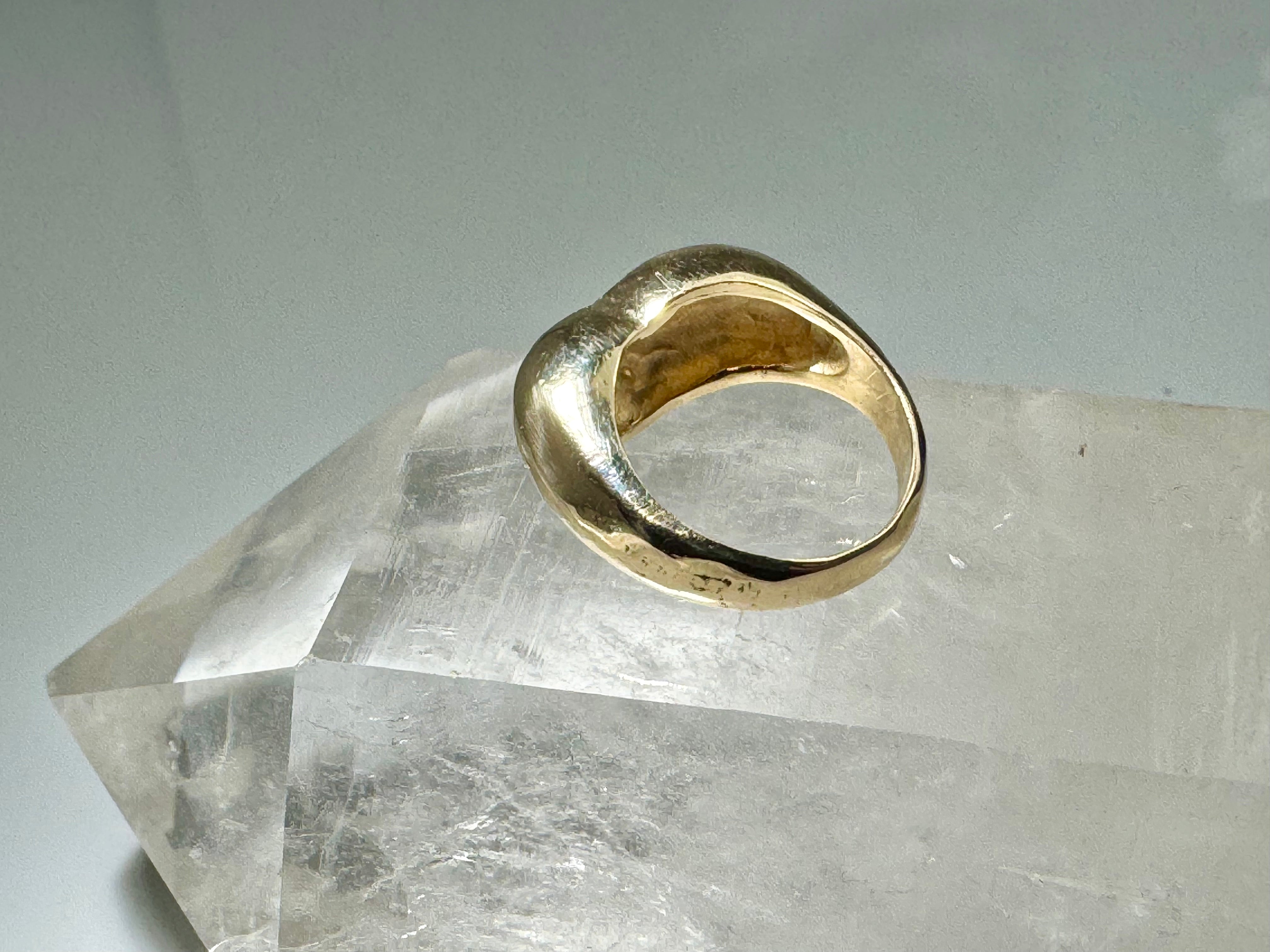 Dome Heart 14k Ring