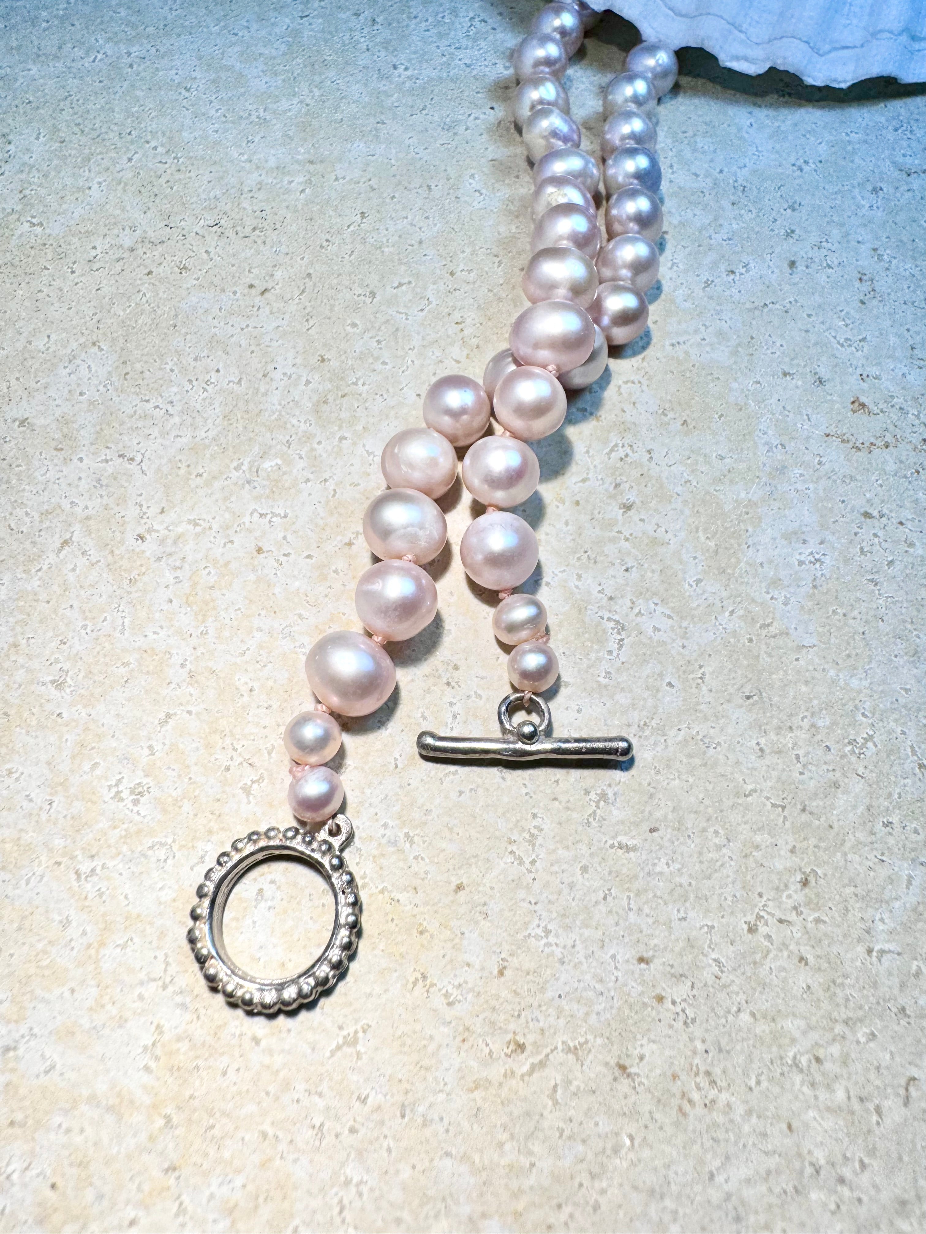 Pink Pearl 9mm Strand