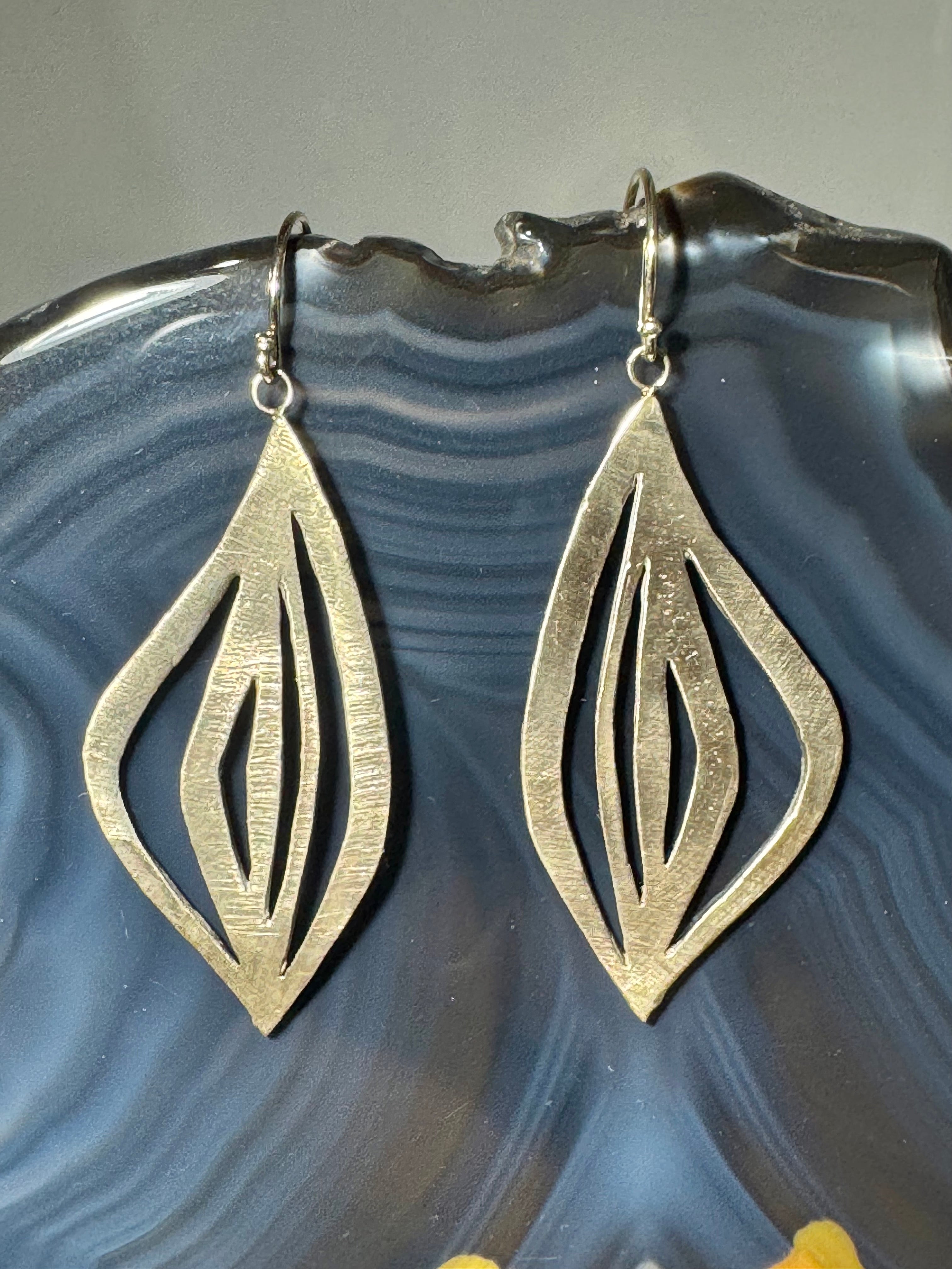 Marquise Cut Out 14k Dangles