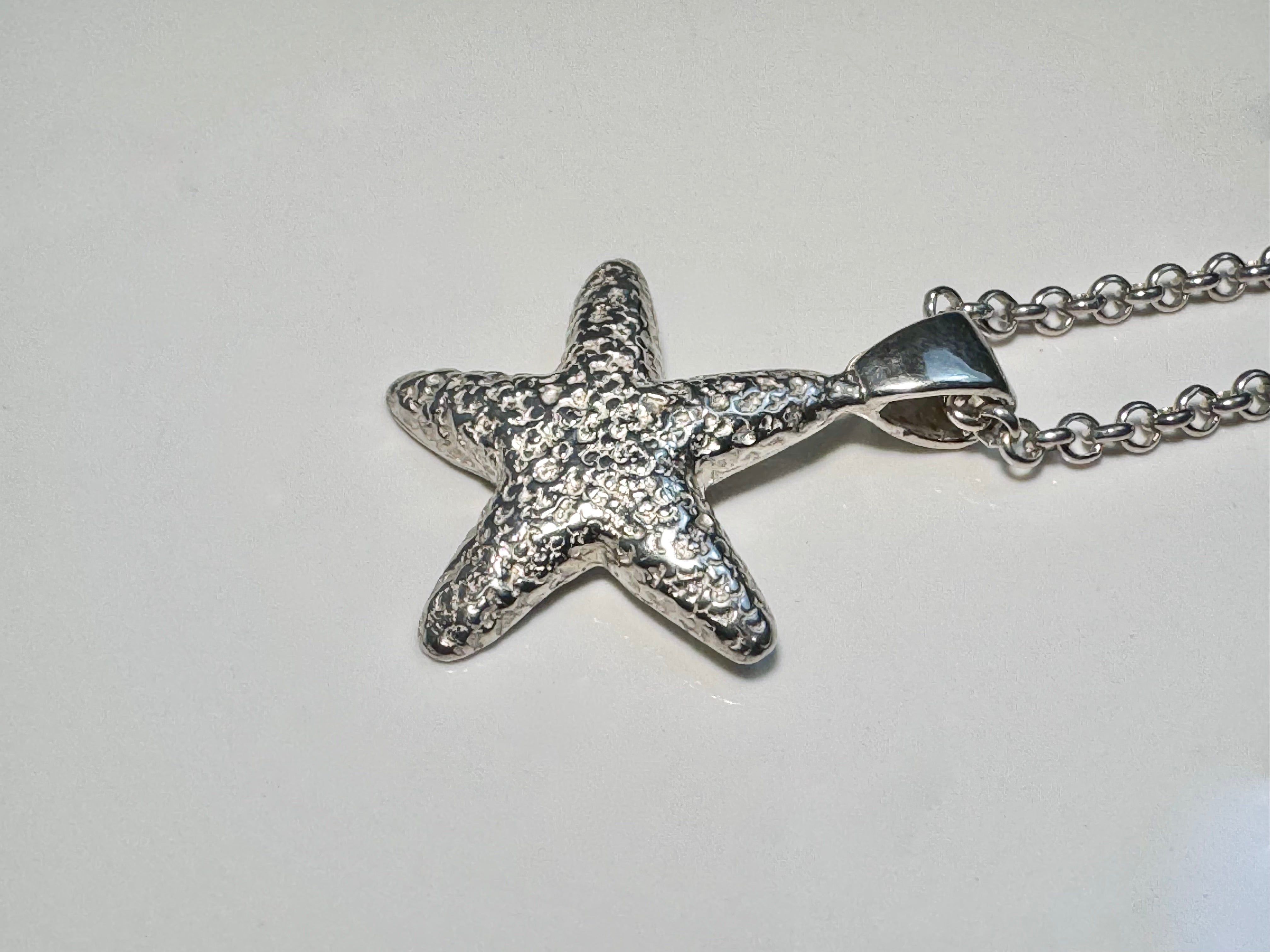 Starfish Textured Sterling Pendant