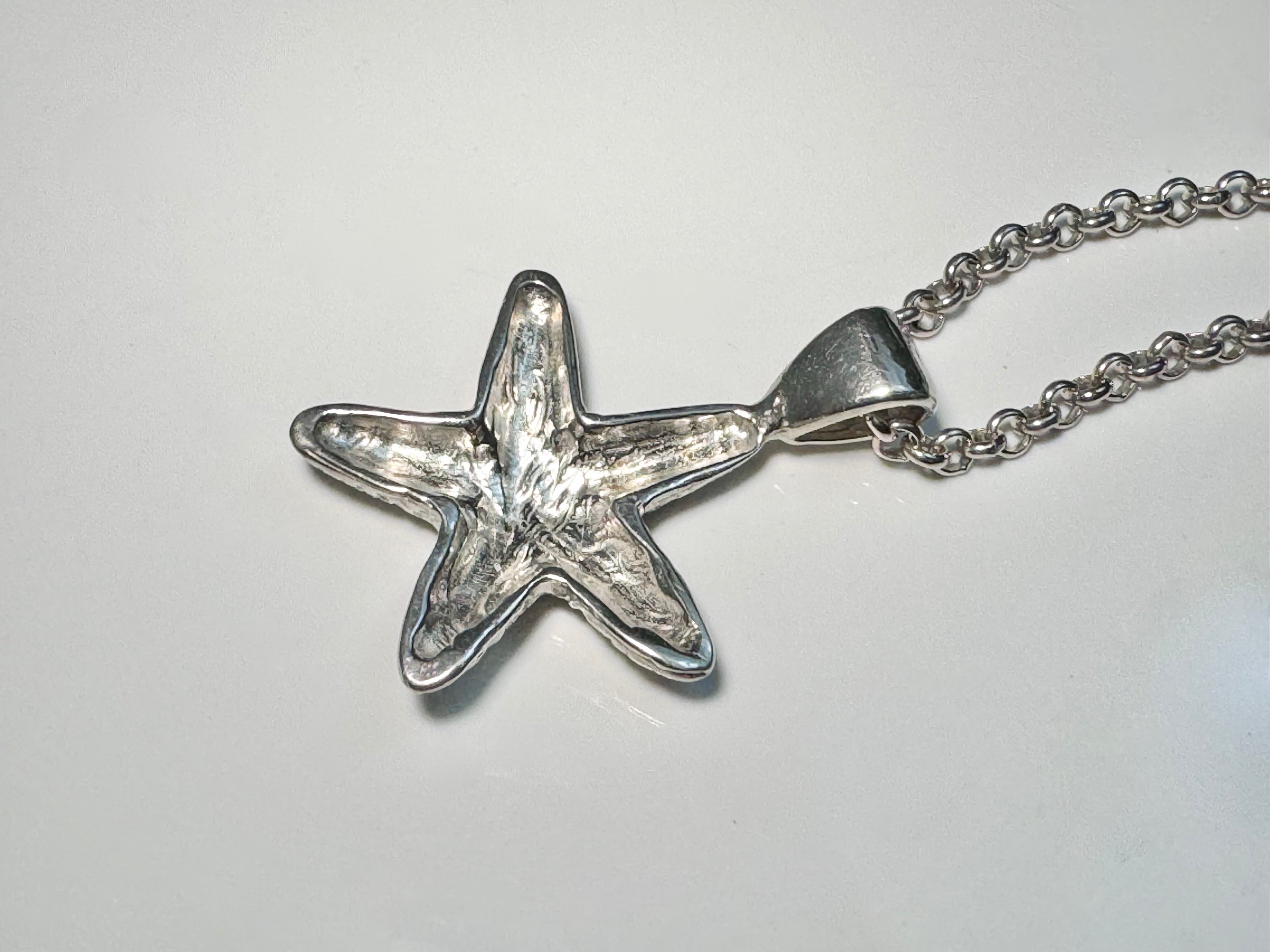 Starfish Textured Sterling Pendant