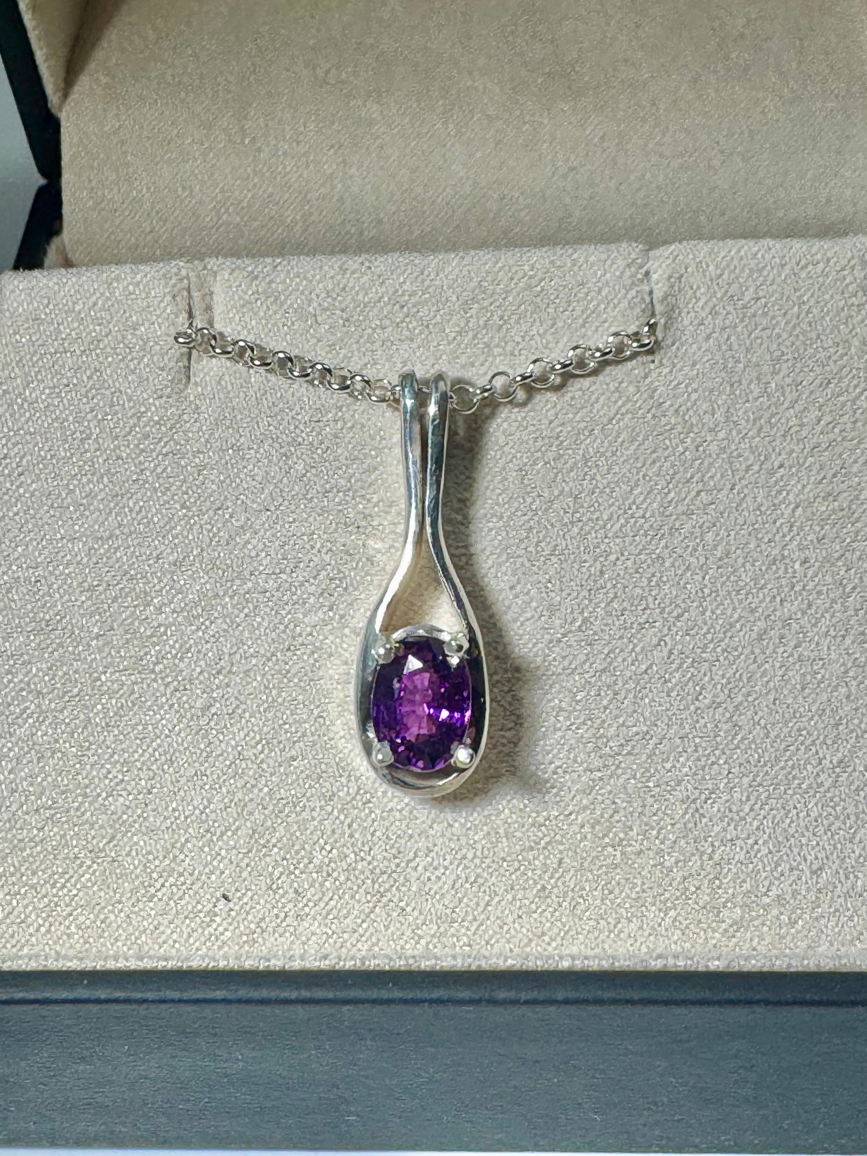 Grape Garnet Sterling Pendant