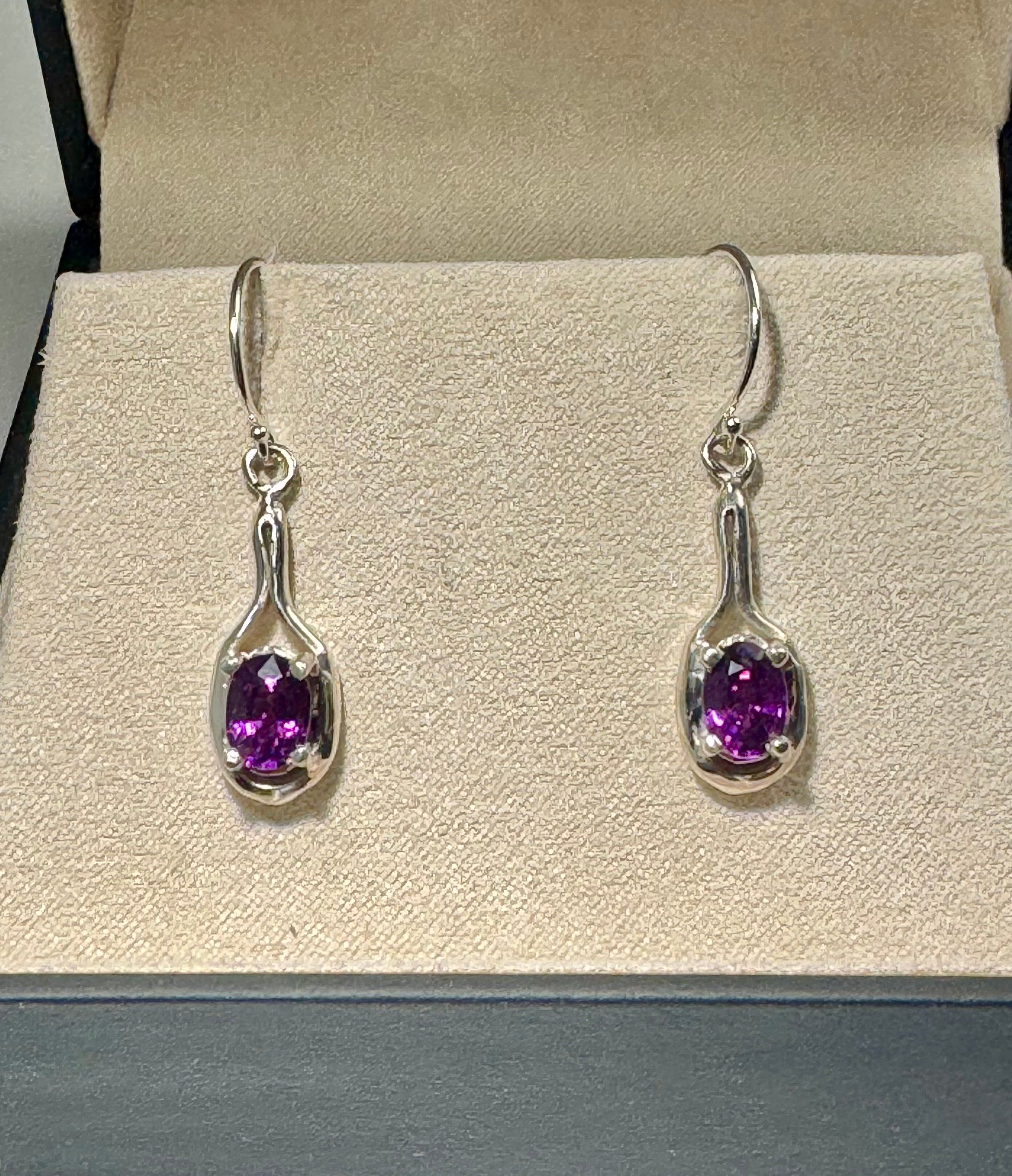 Grape Garnet Sterling Silver Dangles