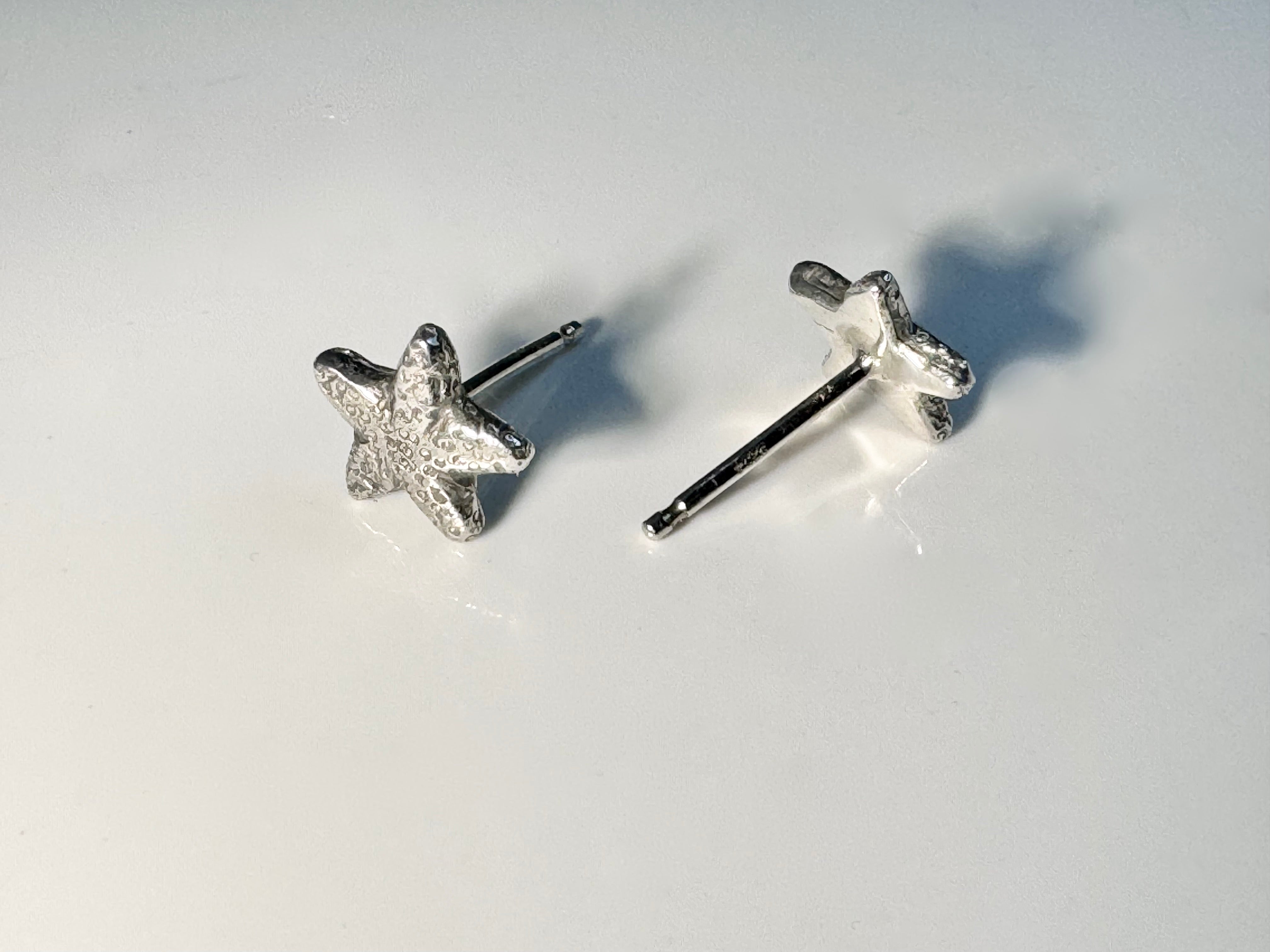 Starfish Texture Sterling Studs