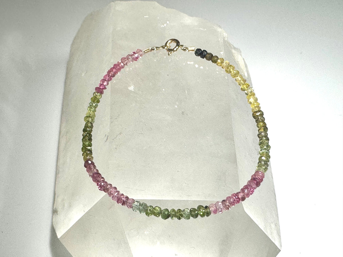 Tourmaline Multi Color 14k Bracelet