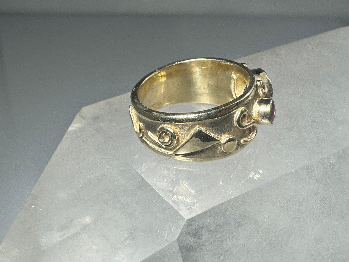 Pink & Green Tourmaline 18k Shapes Ring