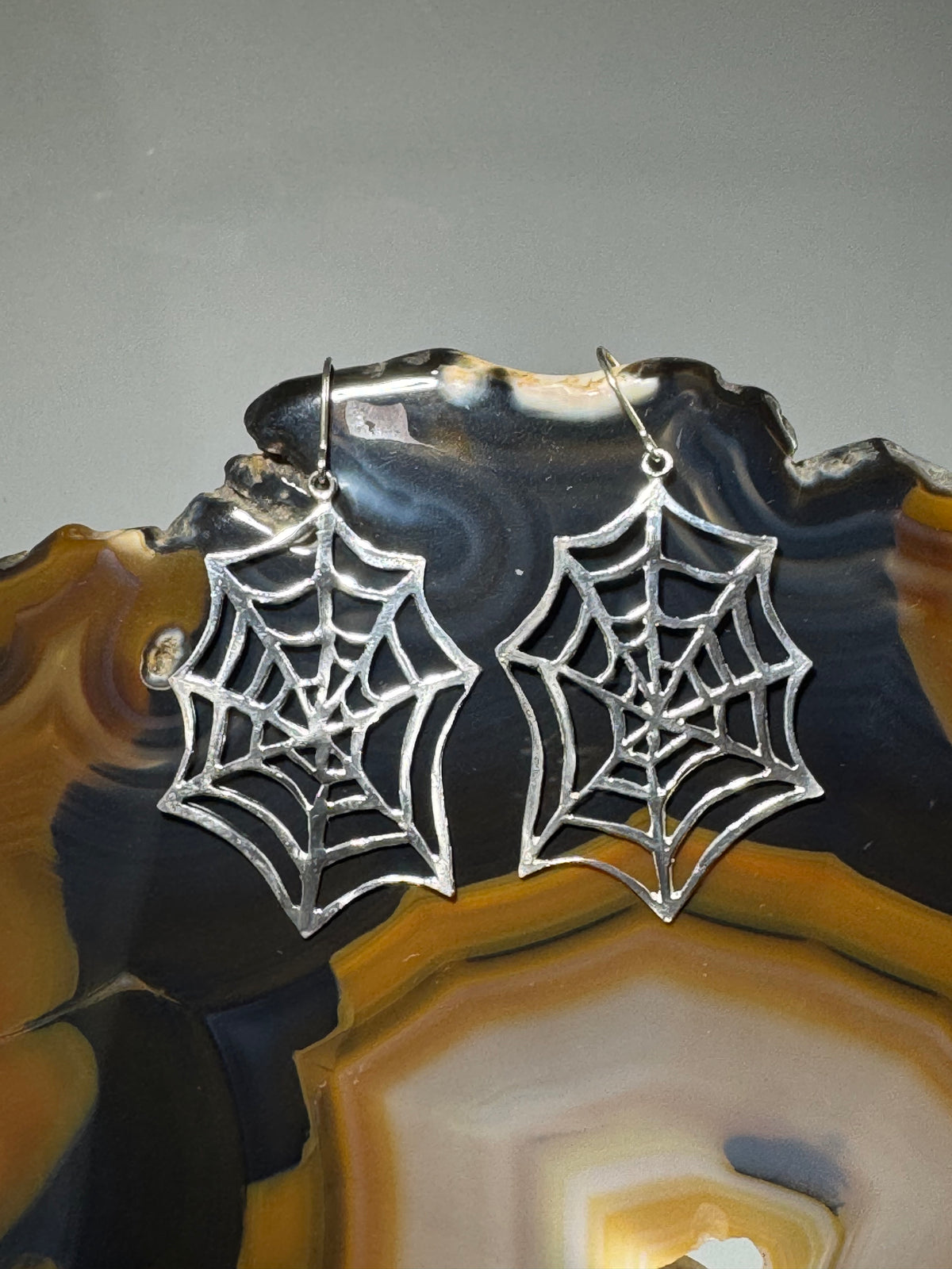 Spider Web Sterling Earrings
