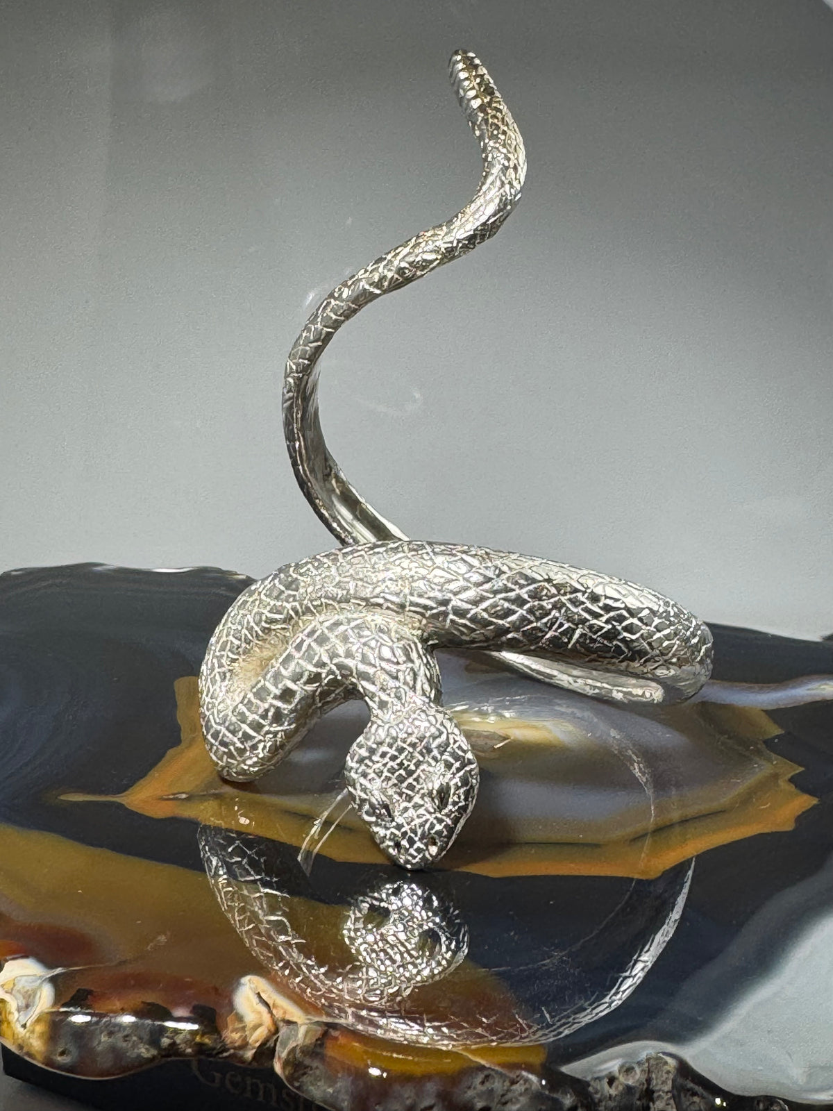 Large Silver Snake Cuff