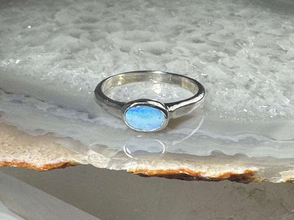 Opal Oval Sterling Ring