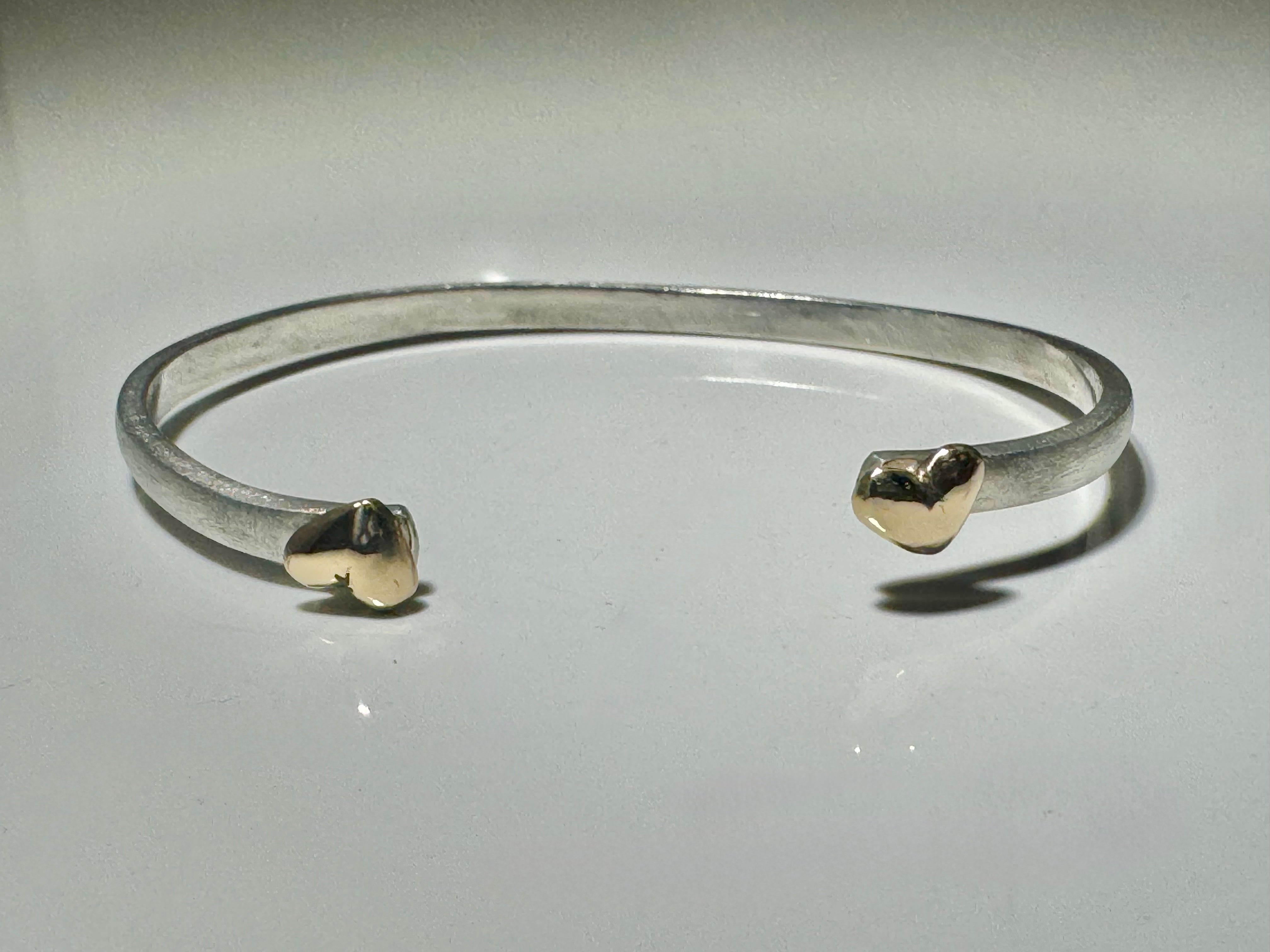 Double Puffy Heart Two Tone Cuff