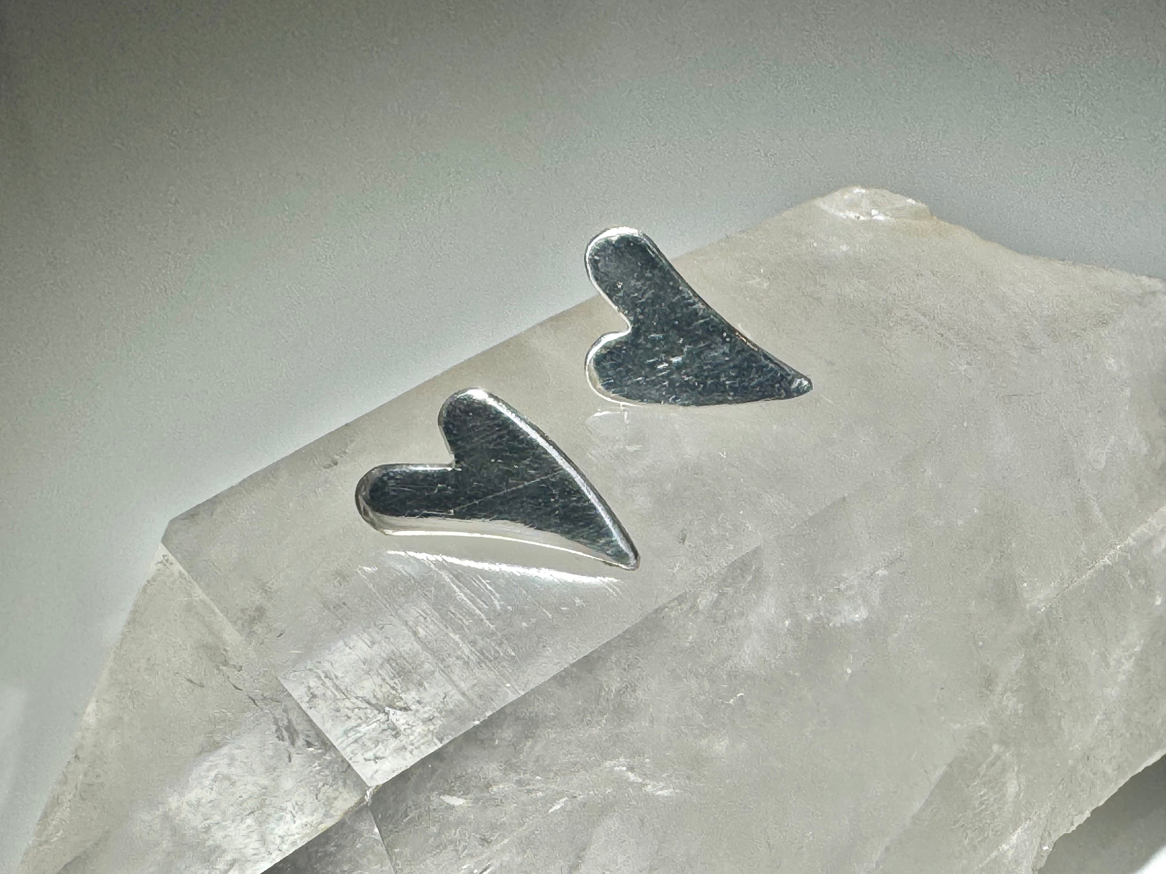 Drippy Heart Sterling Studs