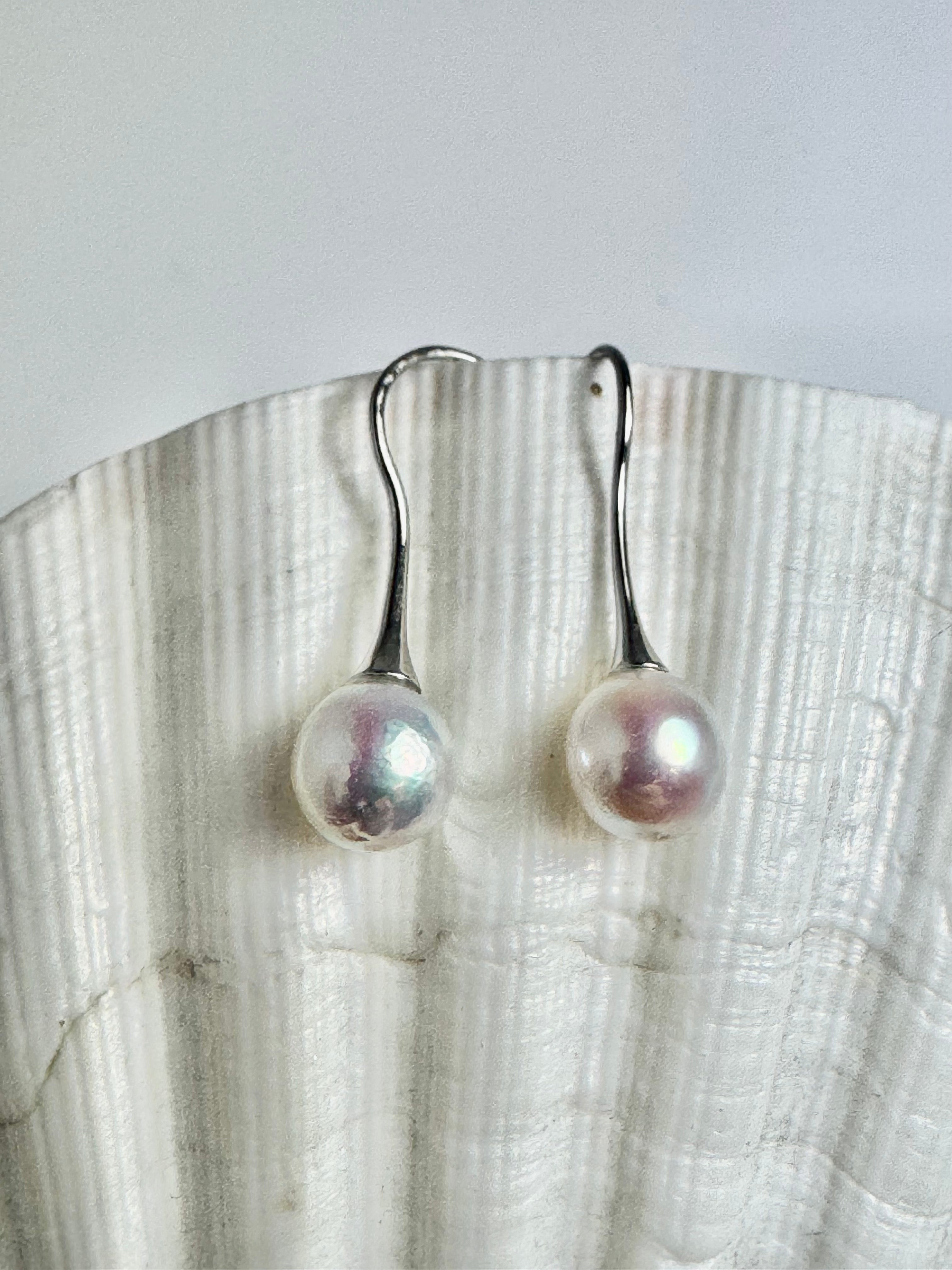 Pearl Sterling Drop Earrings