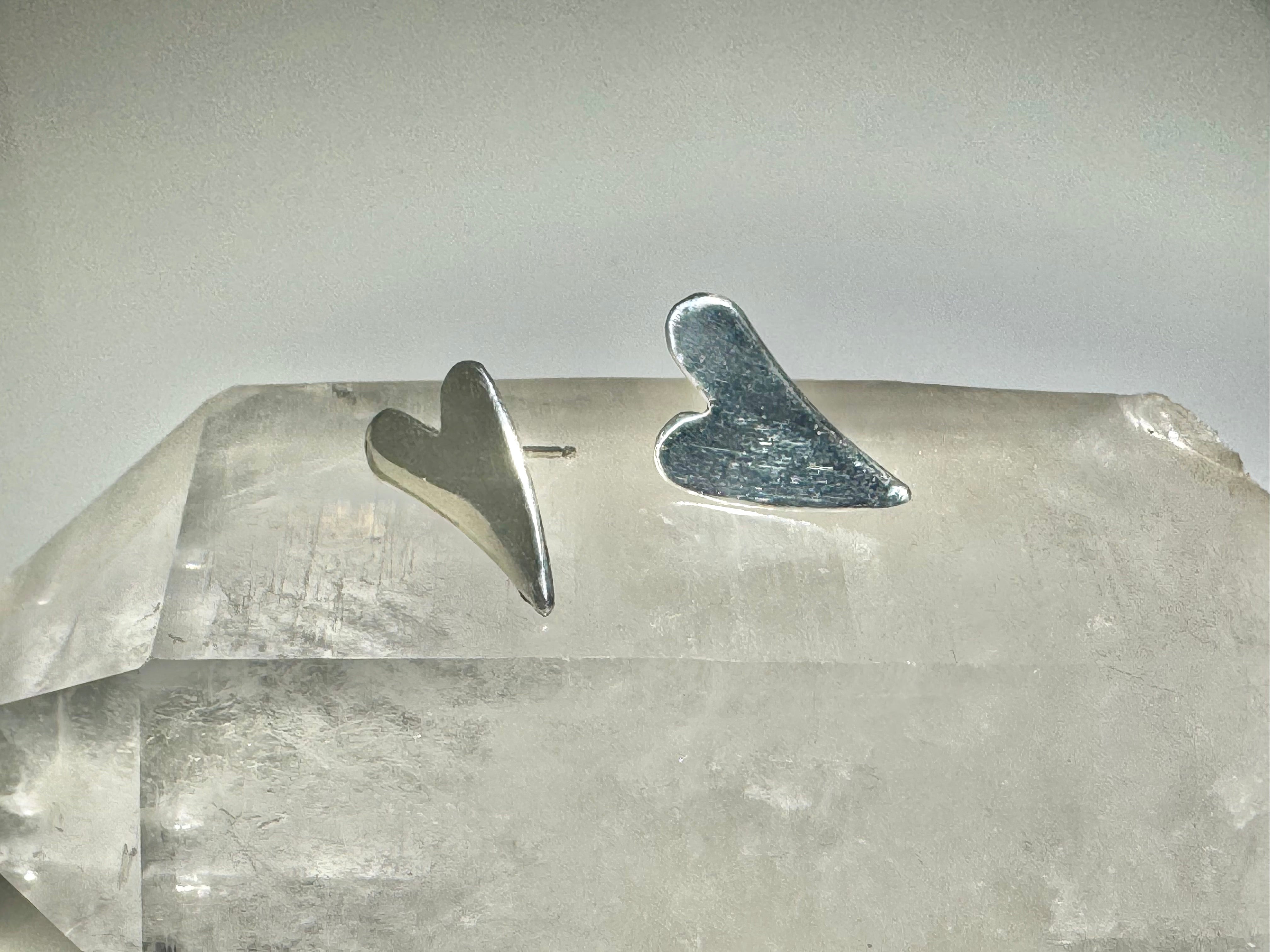 Drippy Heart Sterling Studs