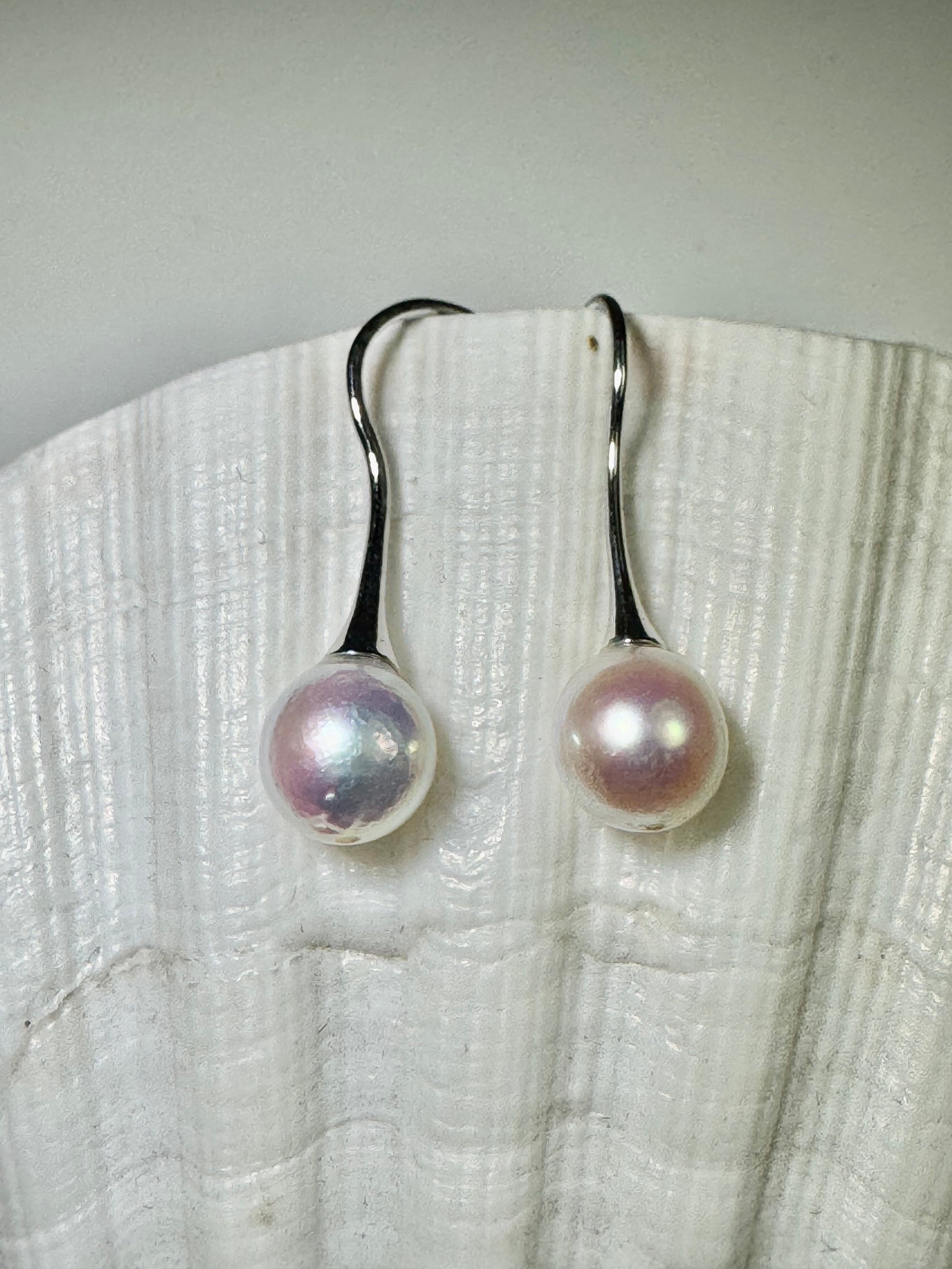 Pearl Sterling Drop Earrings