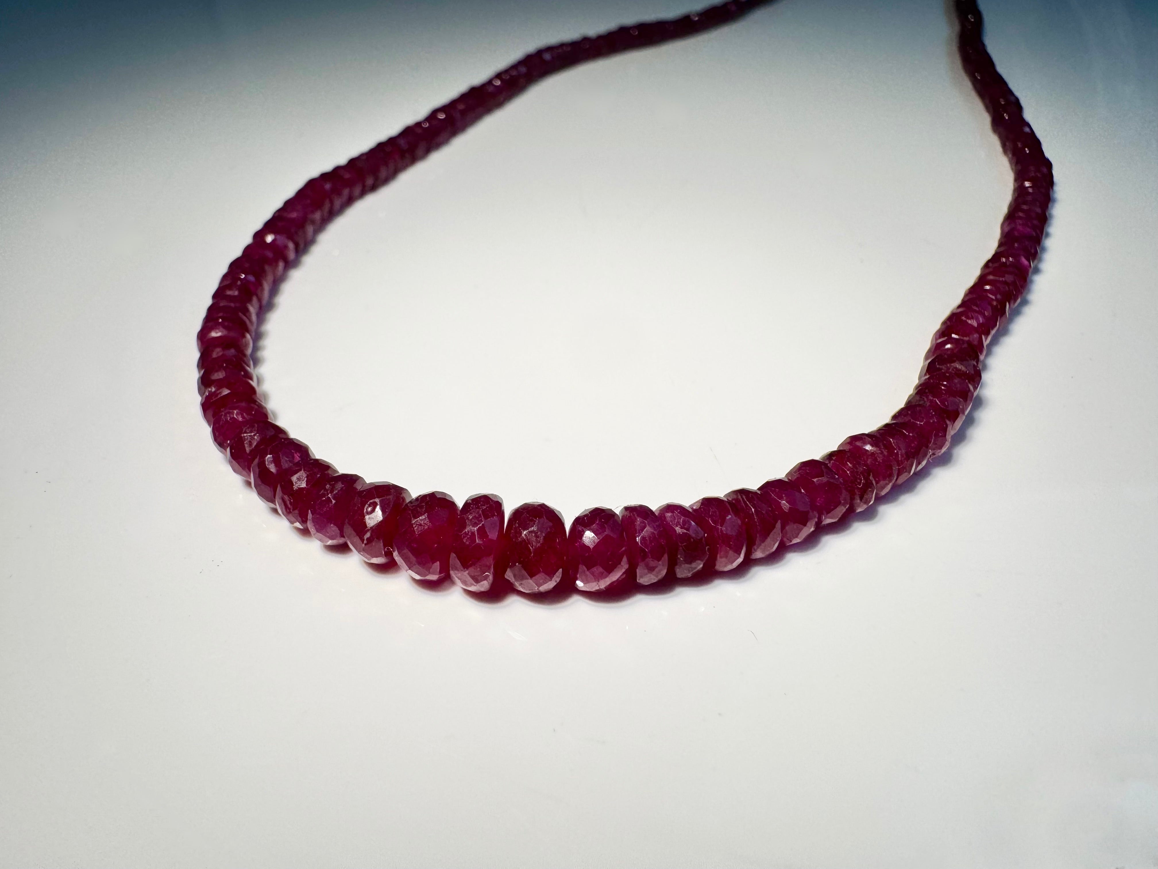 Spinel Bead Diamond 18k Necklace