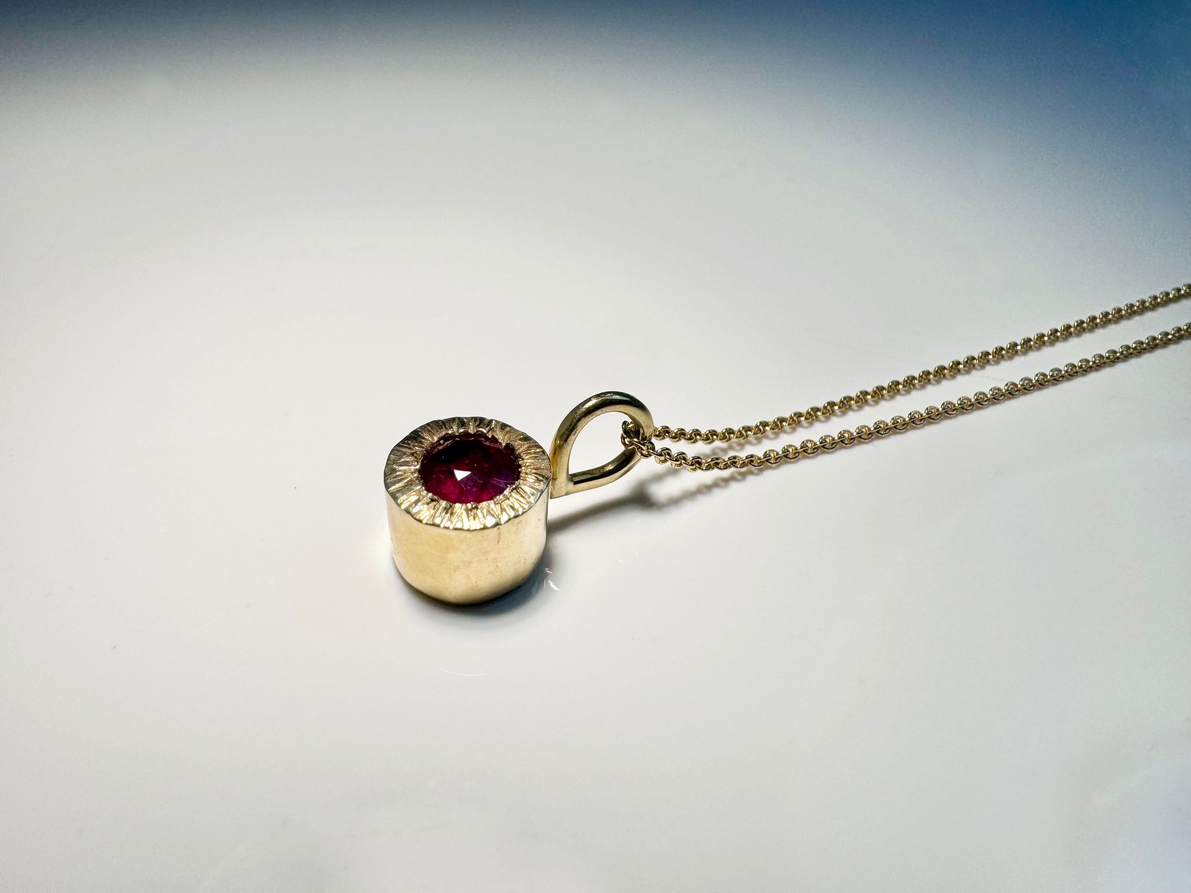 Ruby Slash 18k Pendant