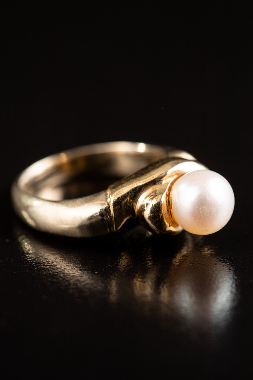 14K Two-Tone Pearl Ring