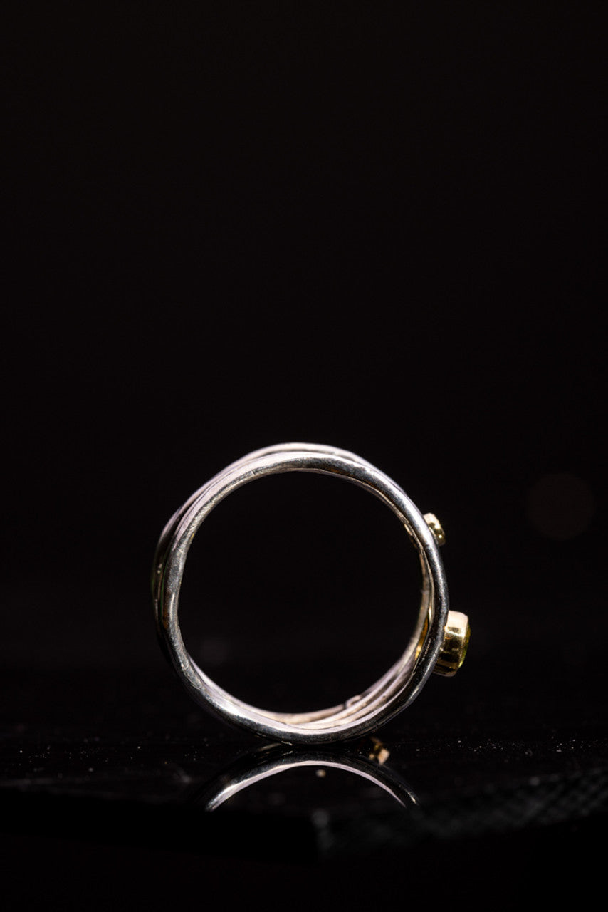 Arizona Peridot & Diamond Wire Ring