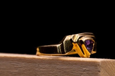 Purple Sapphire 18k Trillion Ring