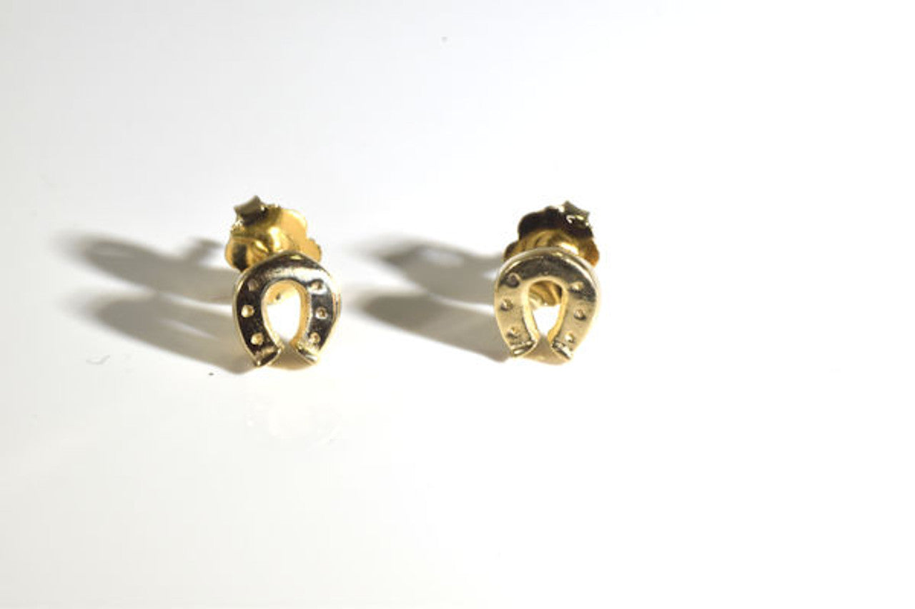 Small Gold Horse Shoe Studs