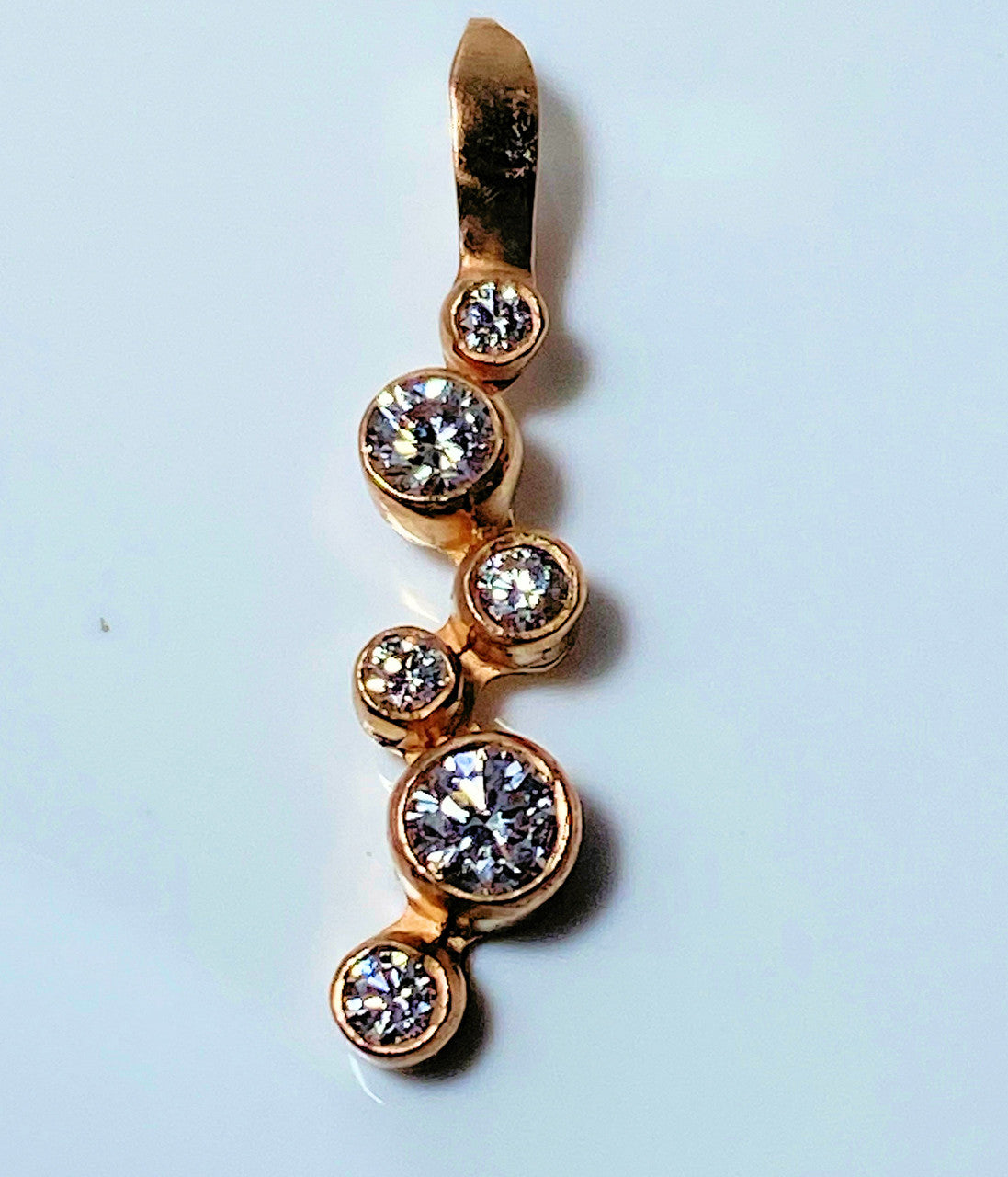 Six Diamond Rose Gold Pendant