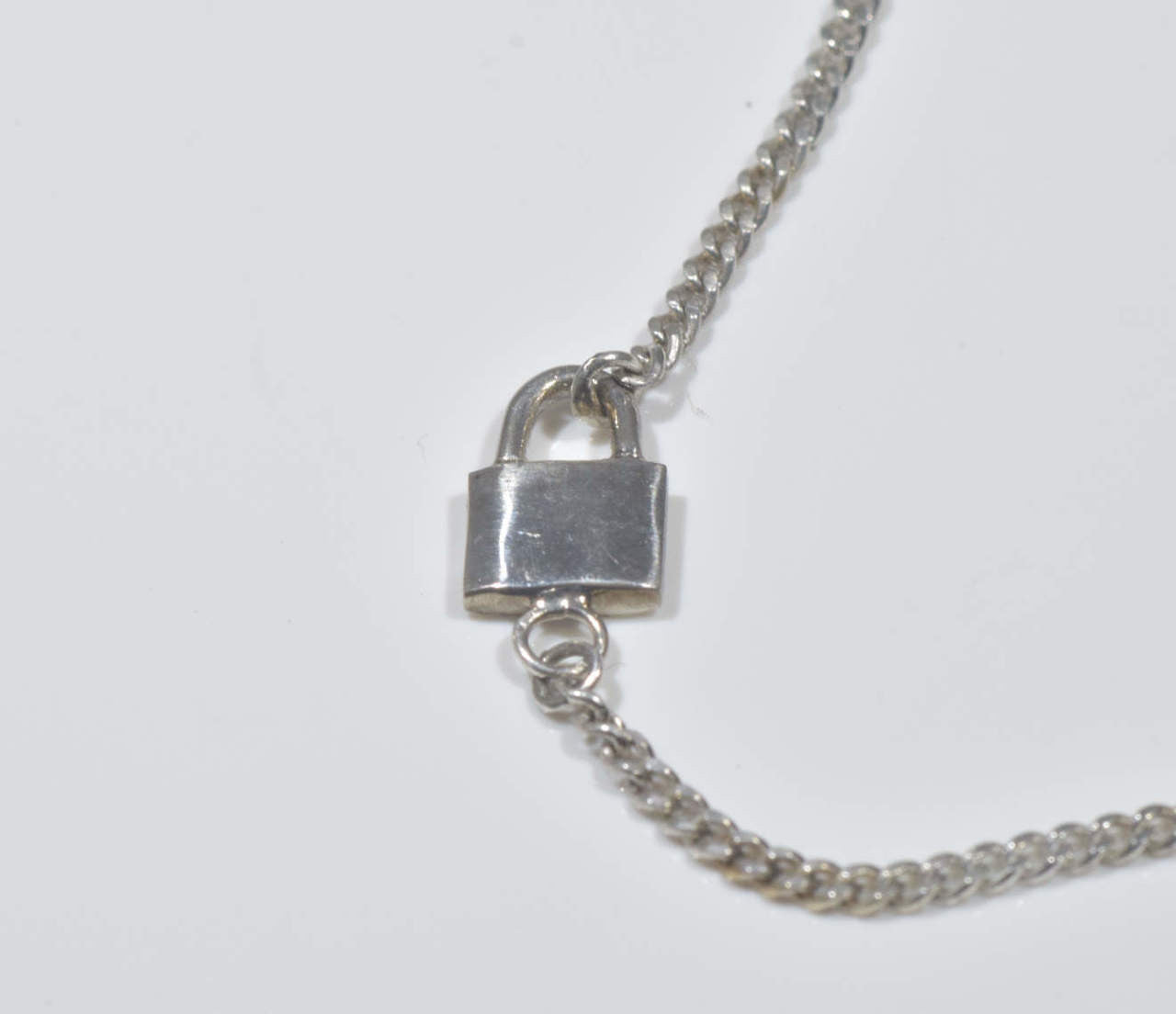 Sterling Silver Padlock Necklace