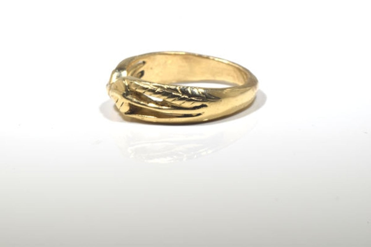 Double Leaf Wedding Band in 14k Gold
