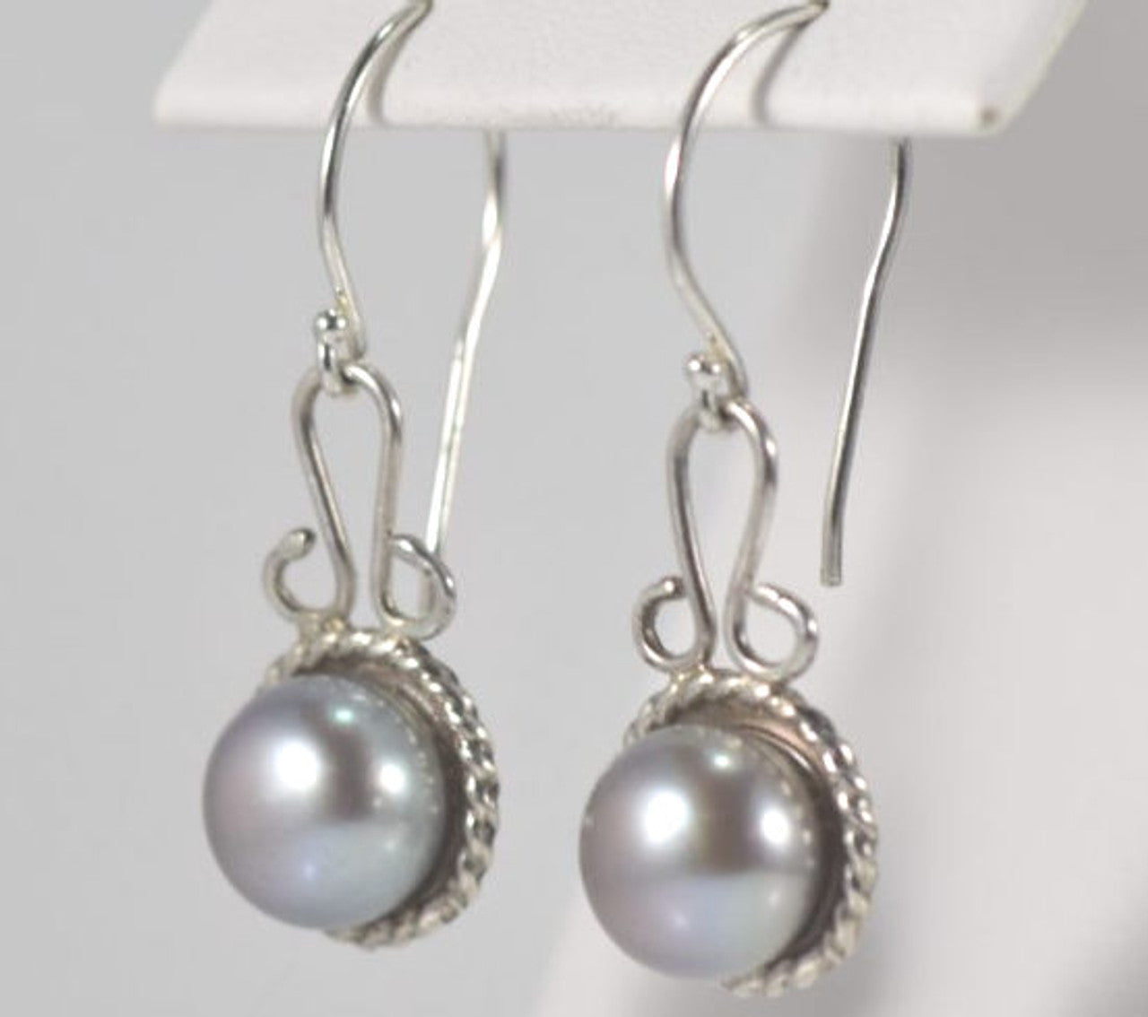 Grey Pearl Rope Dangle Earrings