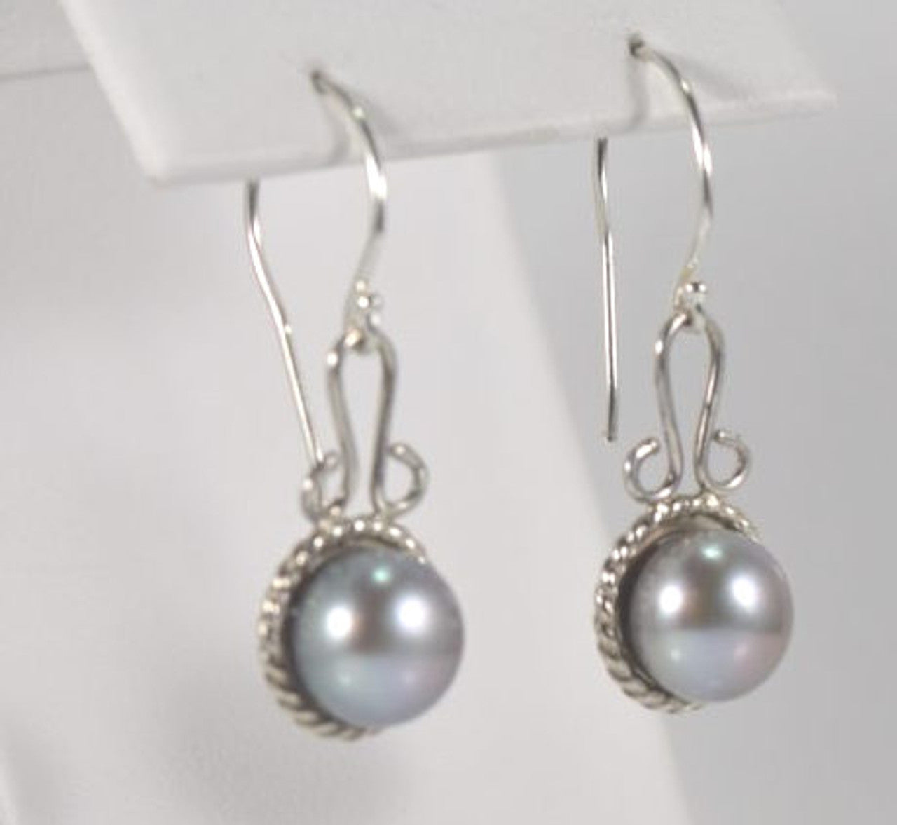 Grey Pearl Rope Dangle Earrings
