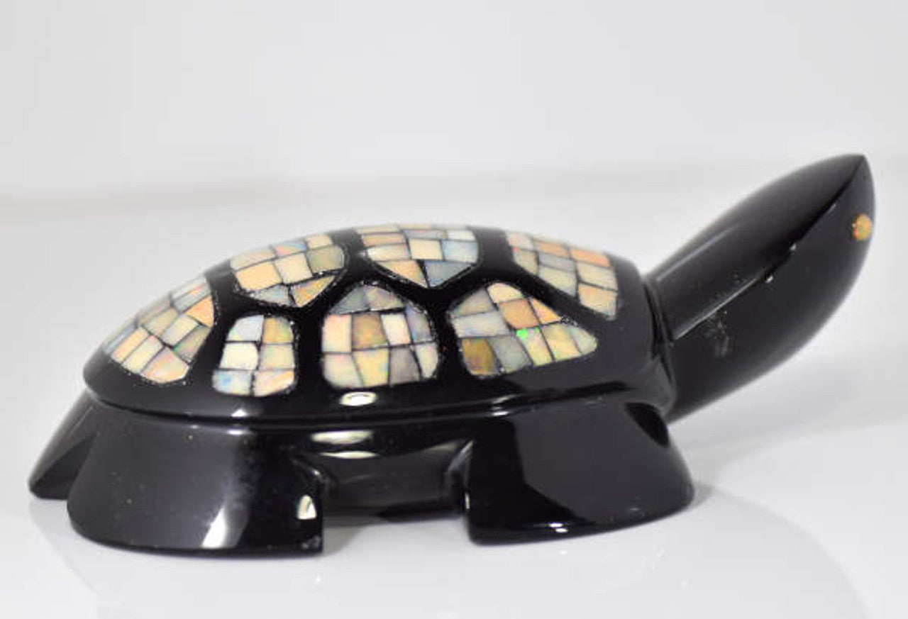 Opal Obsidian Turtle