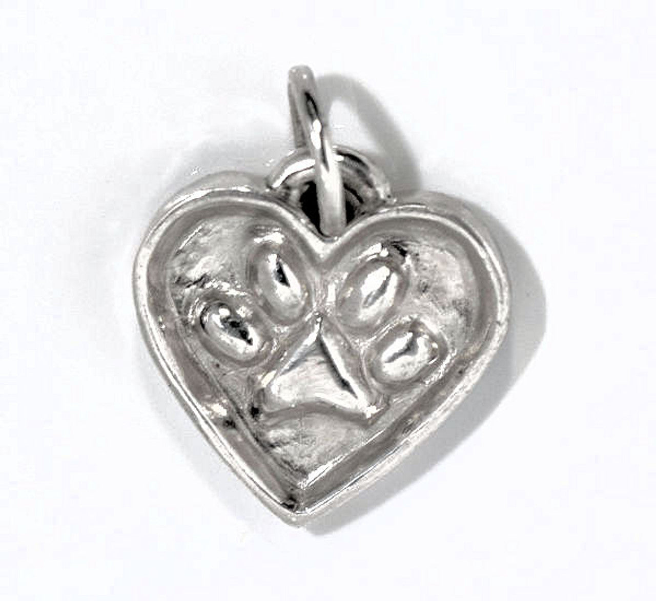 Pet Paw Sterling Silver Heart Pendant