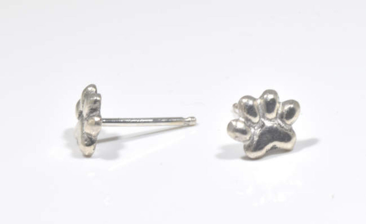 Sterling Silver Dog Paw Studs
