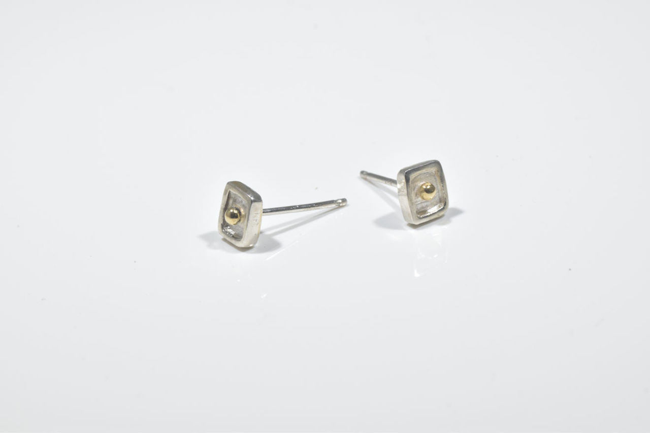 Square Bead Two Tone Studs