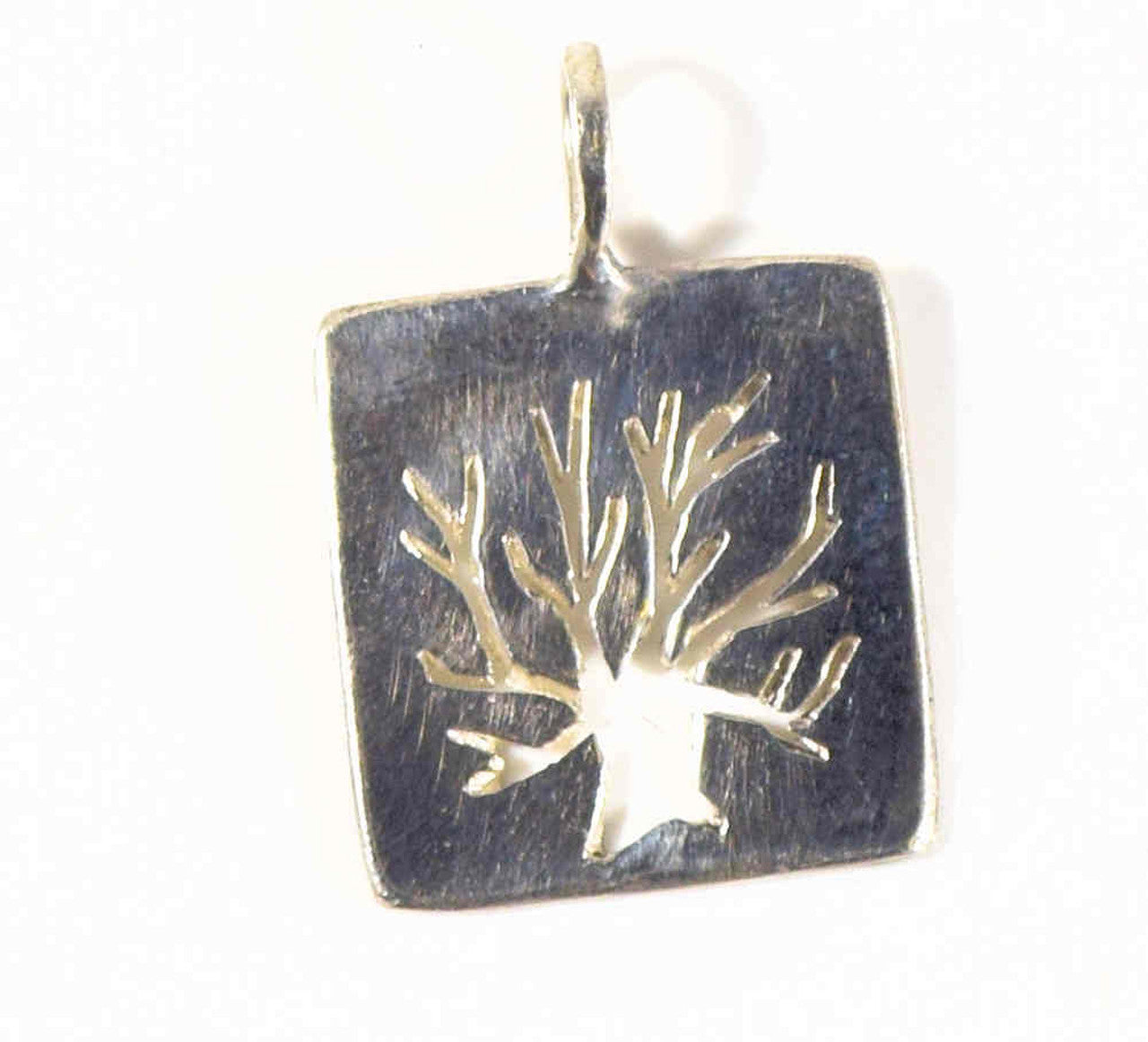 Square Tree of Life Silver Pendant