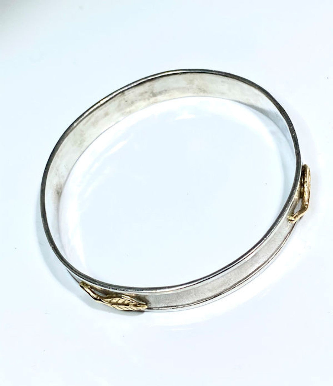 Leaf Bangle in Sterling Silver and Gold